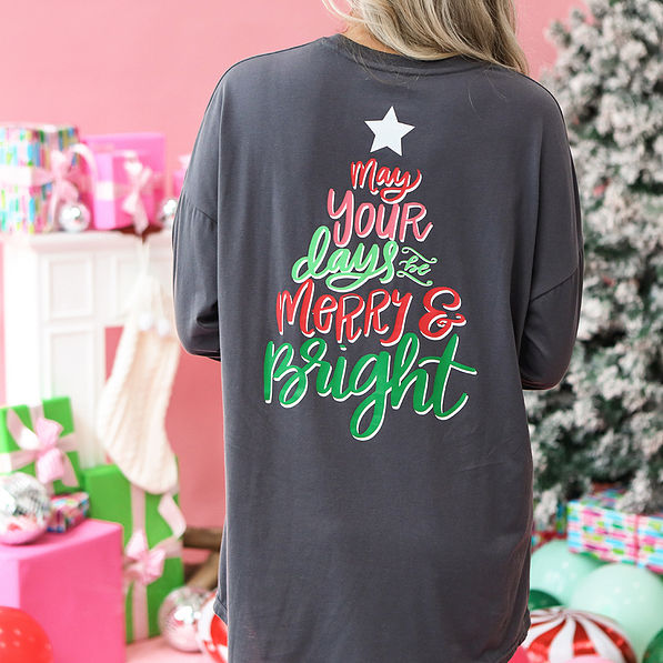 charcoal christmas t-shirt on ashley