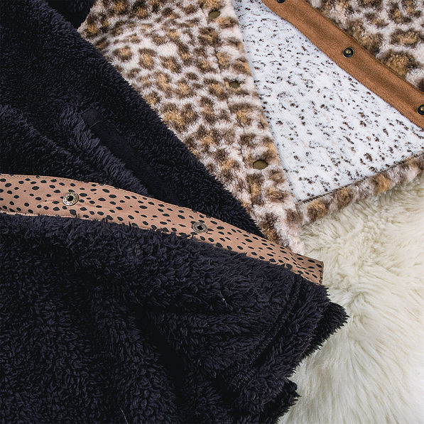 leopard sherpa jacket material