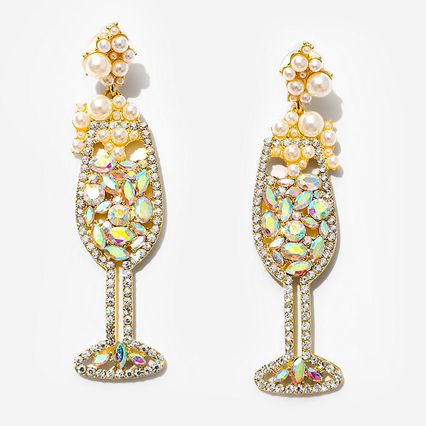 Champagne Earrings - Gold Sparkle