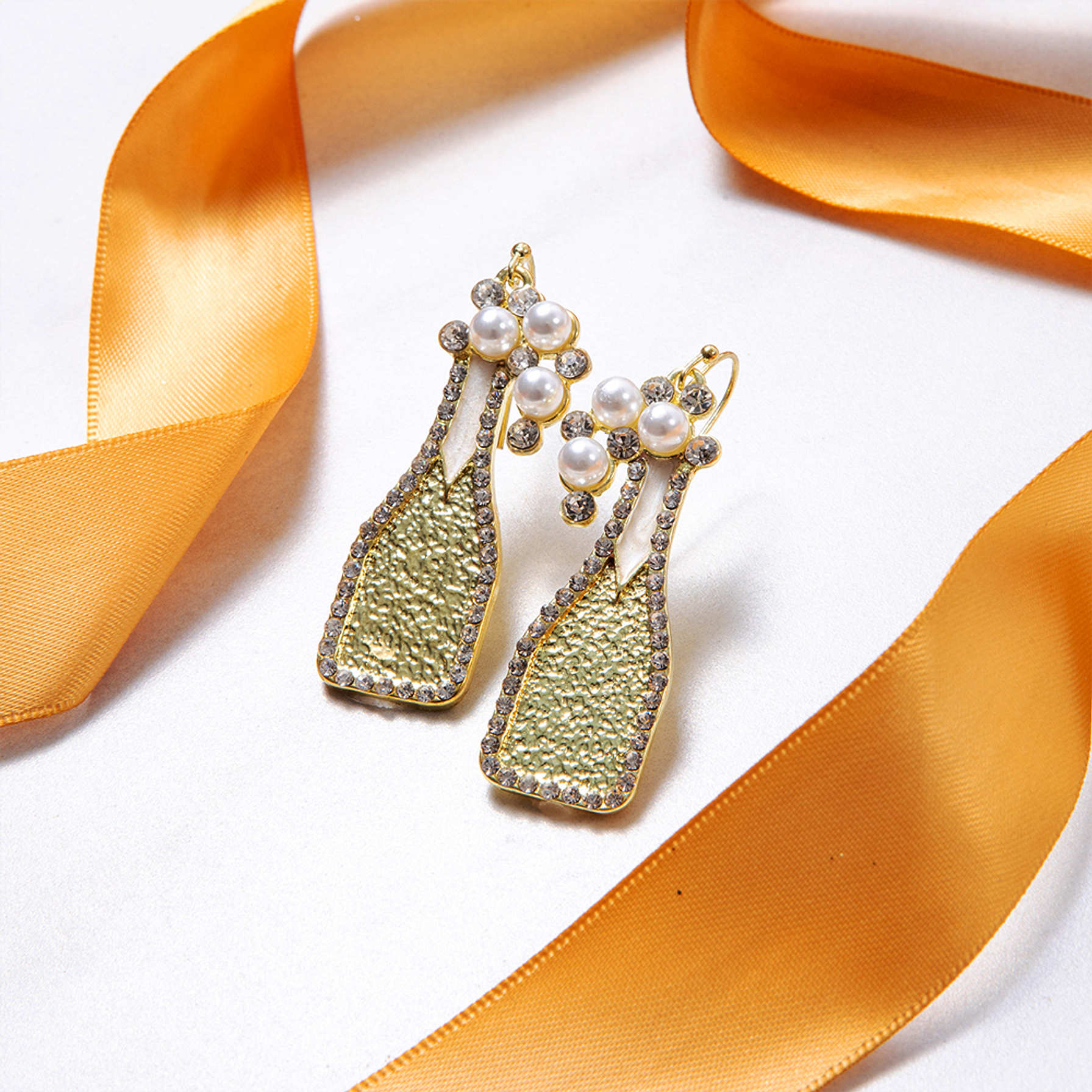 Statement Champagne Earrings - Marleylilly