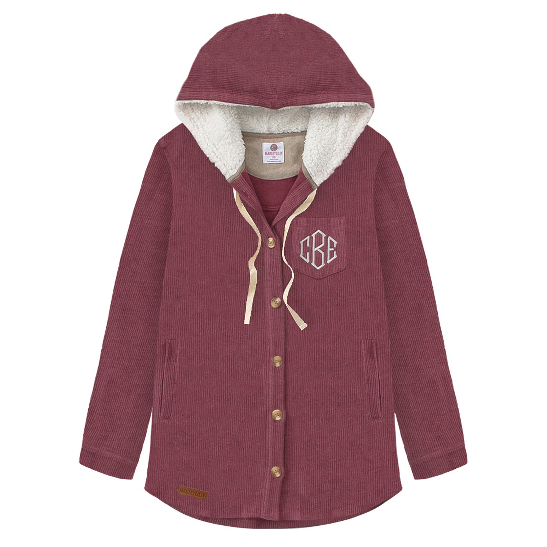 Plaid Pattern Sherpa Lined Hooded Shacket