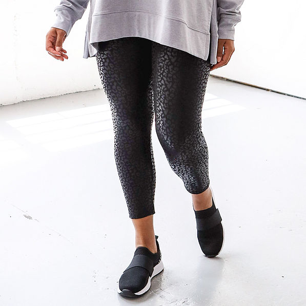 onyx leopard faux leather leggings on julia