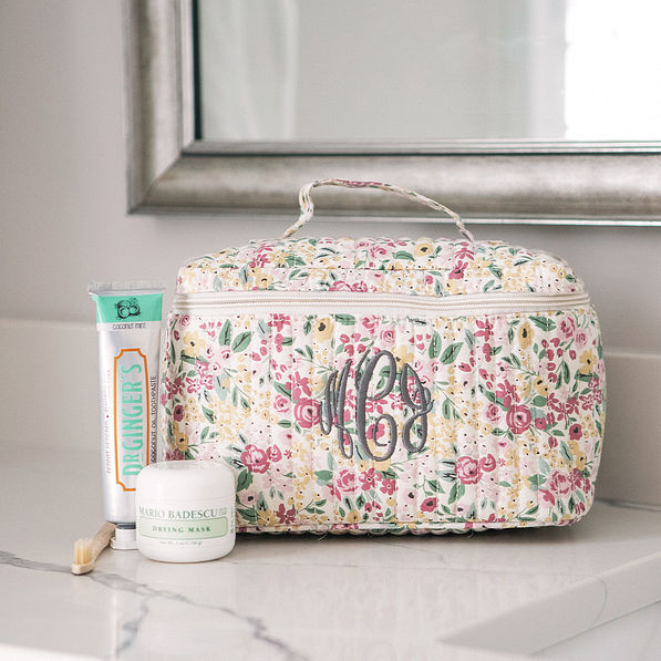 Train Case - Pearl Quilted