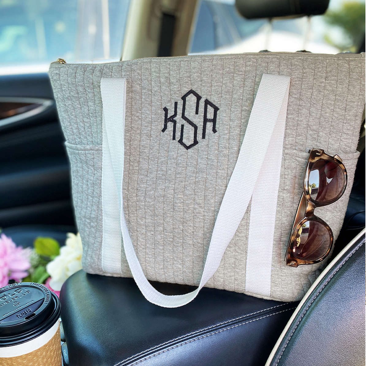 Personalized Quilted Tote Bag | Marleylilly