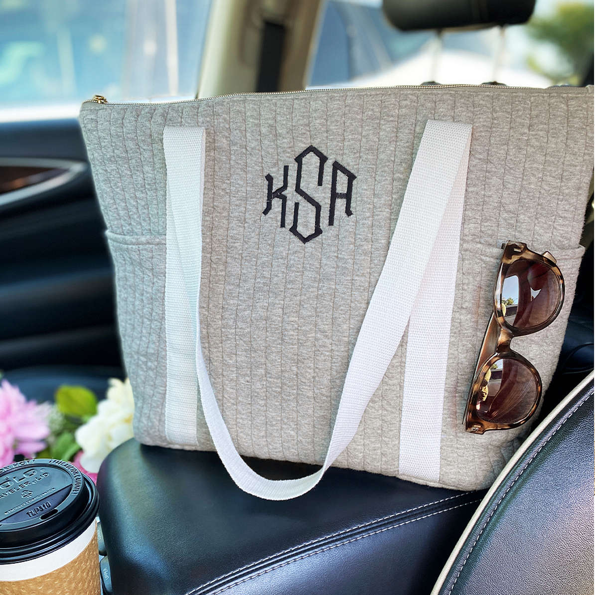 Personalized Quilted Tote Bag Marleylilly