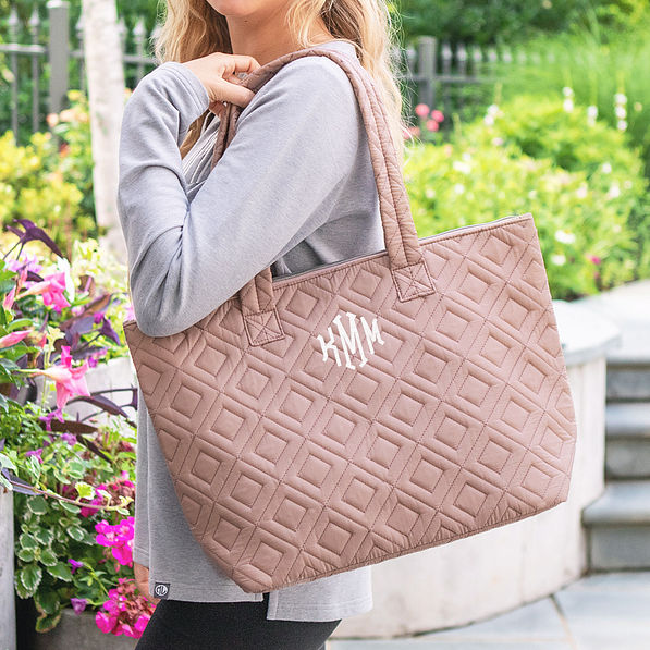 Monogrammed Quilted Tote