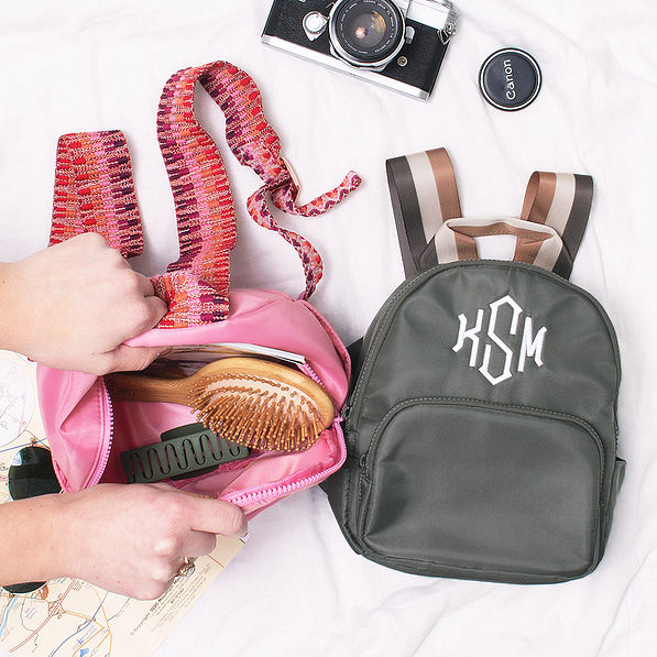 inside of rose mini backpack