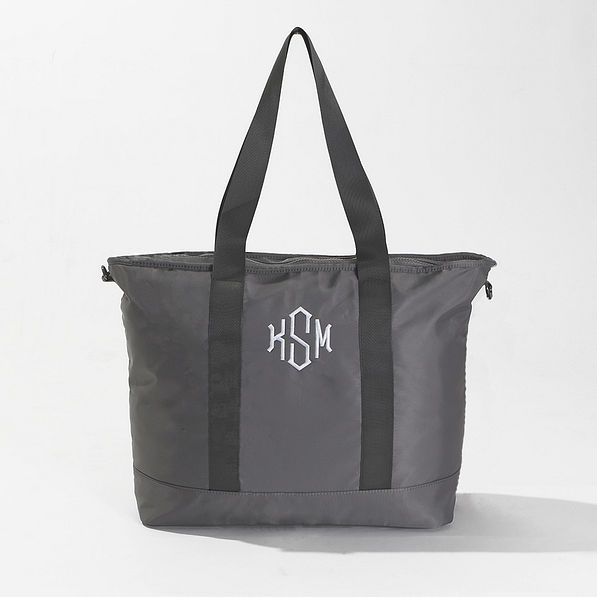 Monogrammed Classic Tote Bag in Charcoal
