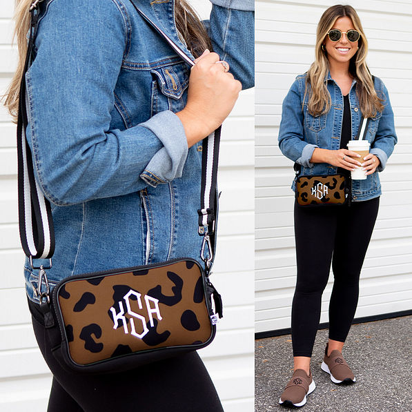 Monogrammed Crossbody Camera Bag