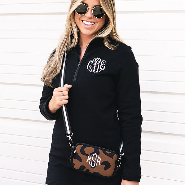Monogrammed Neoprene Phone Crossbody