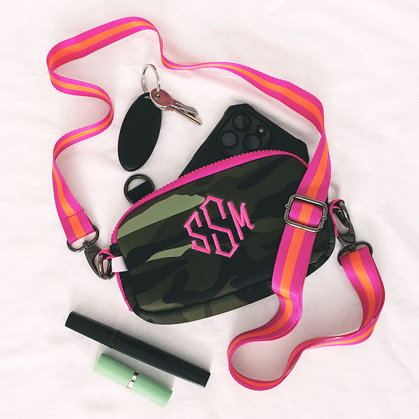 Monogrammed Neoprene Phone Crossbody