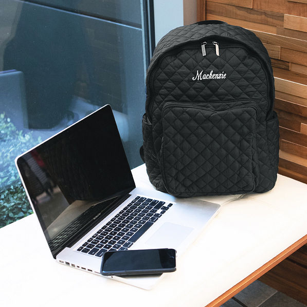 Personalized Diamond Quilted Laptop Backpack From Marleylilly