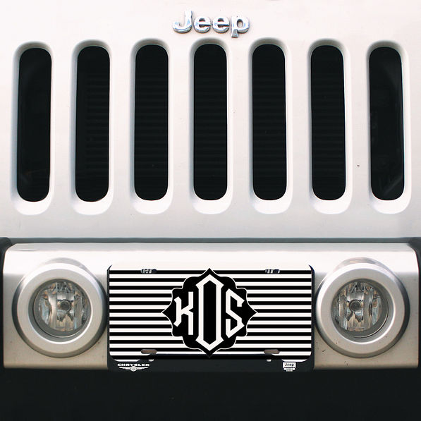 Monogrammed License Plate