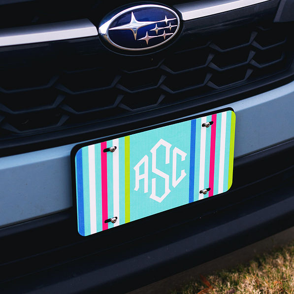 Monogrammed License Plate