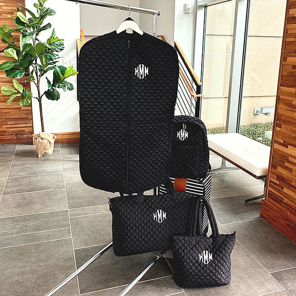 Monogrammed Diamond Quilted Garment Bag