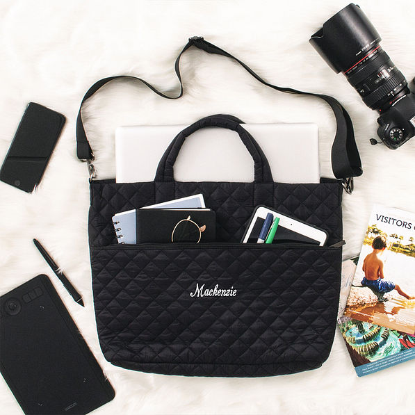 Personalized Quilted Laptop Bag