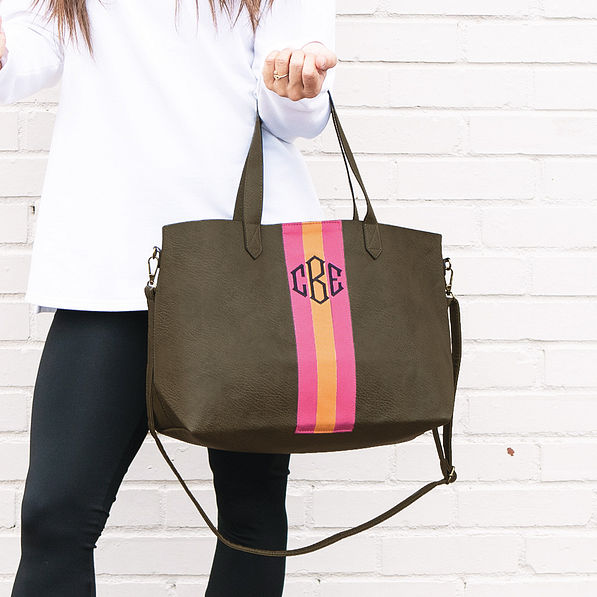 Personalized Faux Leather Tote Bag - Marleylilly