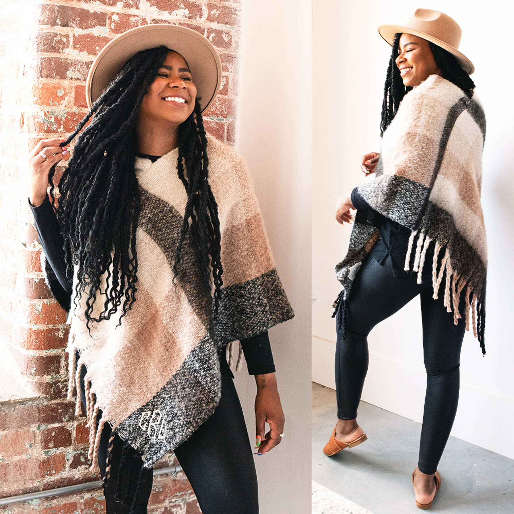 Plaid Poncho Gold main image 0