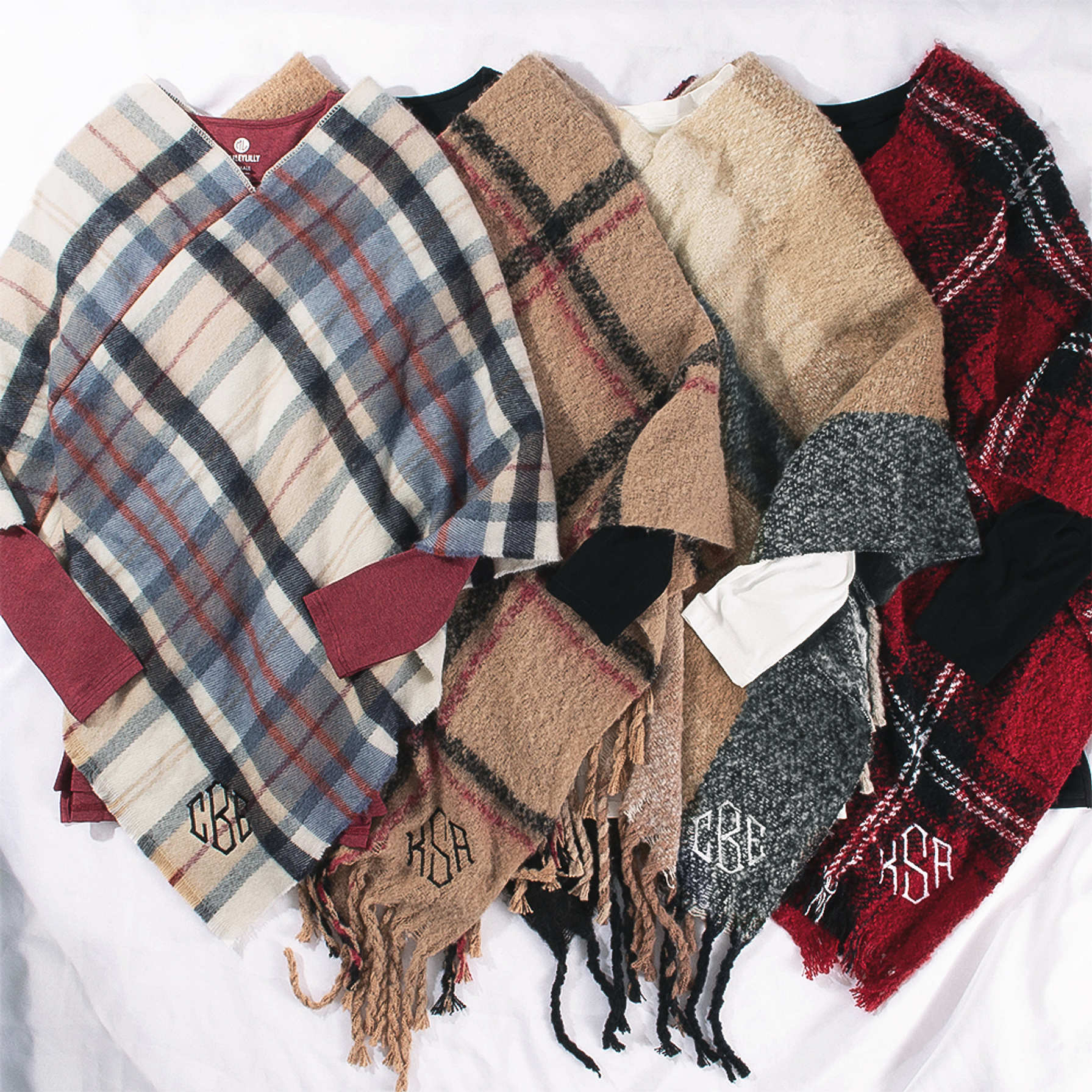 Plaid Poncho Gold