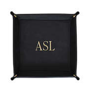 monogrammed valet tray in black