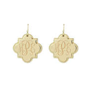Monogrammed Quatrefoil Earrings