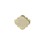 monogrammed quatrefoil ring in gold
