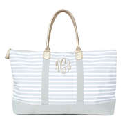 Monogrammed Travel Bag in gray stripe