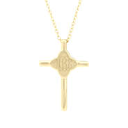 Monogrammed Gold Plated Cross Necklace