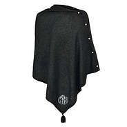 Monogrammed Luxe Poncho in black shimmer