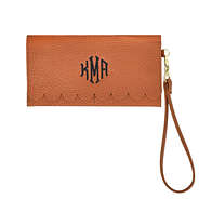 Brown Scalloped Wallet Wristlet