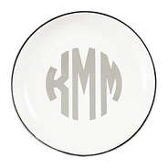 monogrammed ring dish in silver