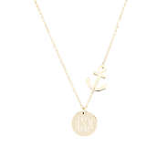Monogrammed anchor necklace in gold
