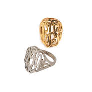 monogrammed cut out raised rings
