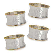 Monogrammed Napkin Ring Set