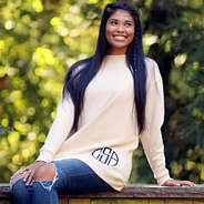 Monogrammed Sweatshirt Tunic in oatmeal