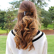 tortoise hair clip in curly hair