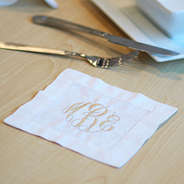 Personalized monogrammed coaster set dinenr table