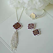 monogram silver jewelry quatrefoil earrings bracelets necklaces