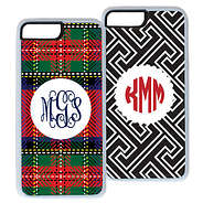 cute plaid phone case and monogrammed white and black case