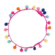 multicolored poms for around sun hat