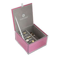 custom small pink jewelry box ring slots