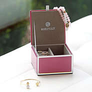 monogrammed small pink jewelry box engraved gray felt lining