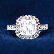 shiny sterling silver engraved ring