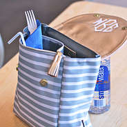 Monogrammed Lunch Box with Utensil Holder