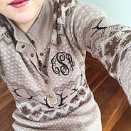 selfie of personalized knit sweater