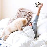 Puppy Waking Up with Monogrammed Coffee Mug