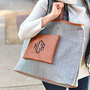 reversible side of overnight tote bag