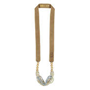 Monogrammed Suede Strap Necklace