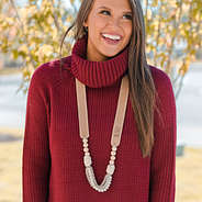 Monogrammed Suede Strap Necklace