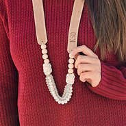 Monogrammed Suede Strap Necklace